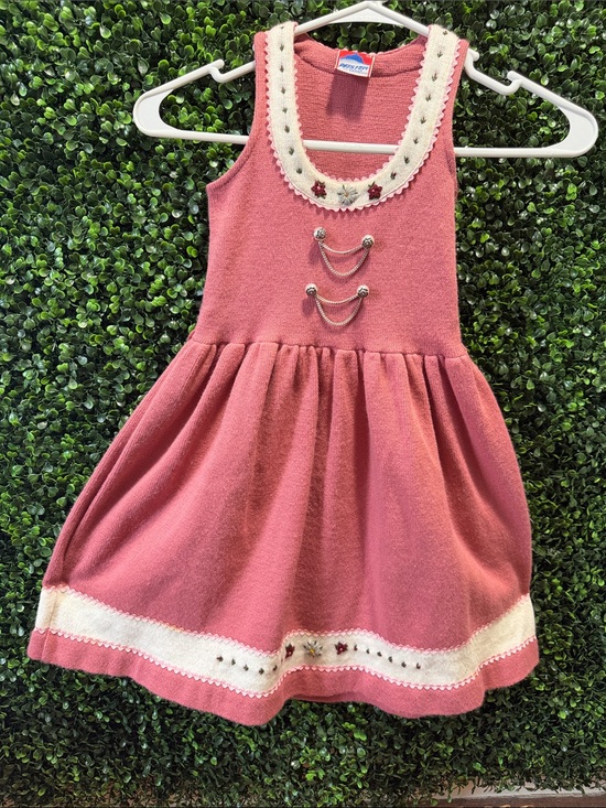 Pfister Other - Girls Pink Sleeveless Knit Dress with Cream Scallop Trim